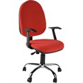 Кресло UP_EChair 223 PC ткань красная С02, хром 754096 - фото 858061