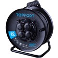 Удлинитель Topfort метал. КГ 3x2,5 кв.мм 50м 16А 4 гнезда с/з.,с/загл.,IP44 1959693 - фото 912734