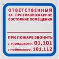 Знак безопасности F16 Ответств за п/пож сост.помещ (пленка 200х200) уп.10шт 1115531 - фото 913316