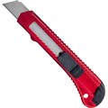 Нож канцелярский 18 мм  Attache с фиксатором, полибег, цв.красный - фото 916334
