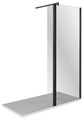 Душевое ограждение GOOD DOOR WALK IN SP2-100-C-В стекло Прозр 6мм, Профиль чёрный (с доп панелью на лифтинговой петле, со штангой в комплекте (до 1м) - фото 961131