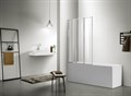 Шторка для ванны SANTREK AQUA Slim SD3-1000-С- White (складная, три секции, р-р:1000*1400 стекло Прозр. 4 мм, профиль  Белый) - фото 961826